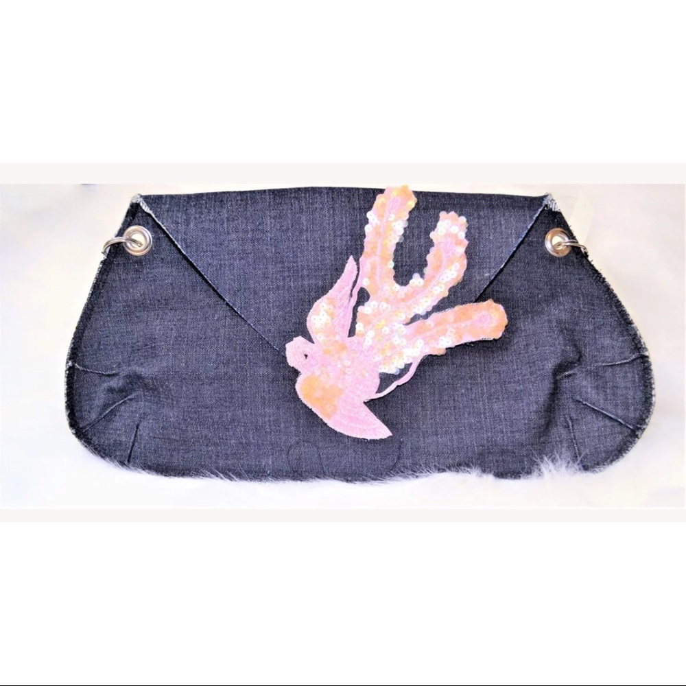 NWT Klutch Denim Custom Shoulder Handbag